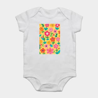 flowers-pattern Baby Bodysuit